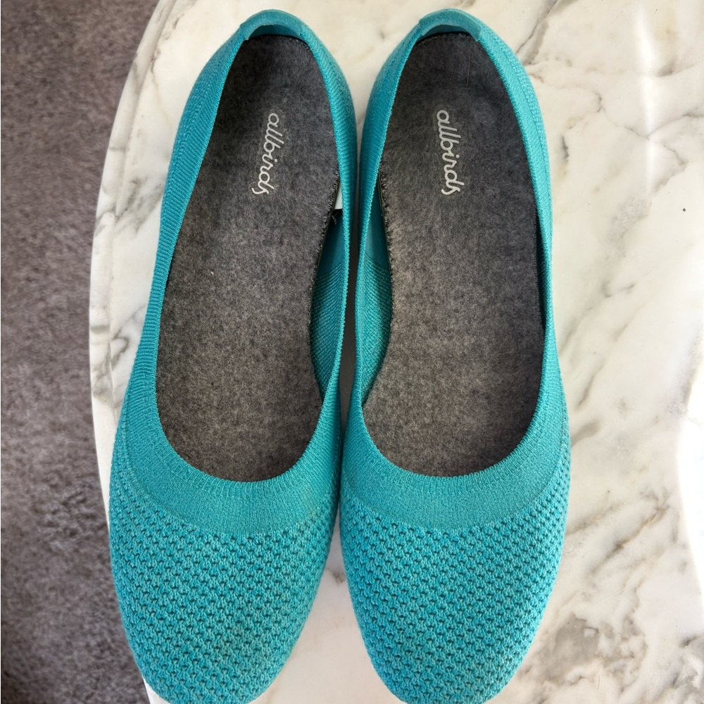 Allbirds Tree Breezers Teal Ballet Flats Size 9.5 - Picture 2 of 6